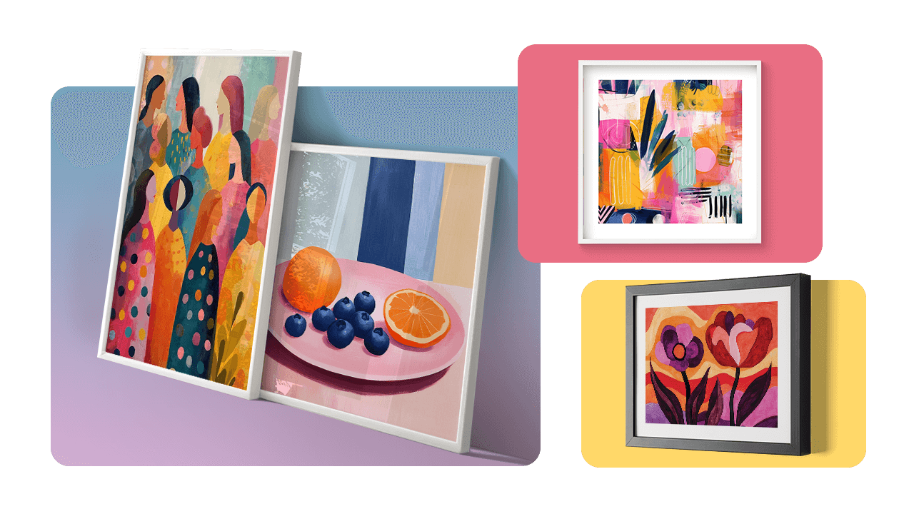 Gelato premium framed poster in a wood frame